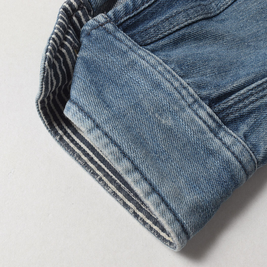 STUSSY ステューシー シャツ サイズ:XL ヒッコリー切替し デニム ワーク シャツ インディゴ ブルー トップス カジュアルシャツ 長袖 【メンズ】【中古】