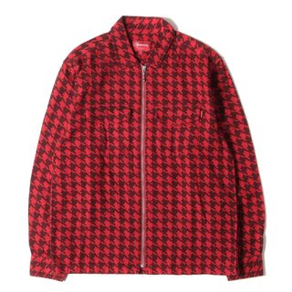 シュプリーム(Supreme)のSupreme シュプリーム シャツ サイズ:S 18AW 千鳥柄 ジップ フランネル 長袖 シャツ Houndstooth Flannel Zip Up Shirt レッド 赤 トップス カジュアルシャツ【メンズ】【中古】【美品】(シャツ)