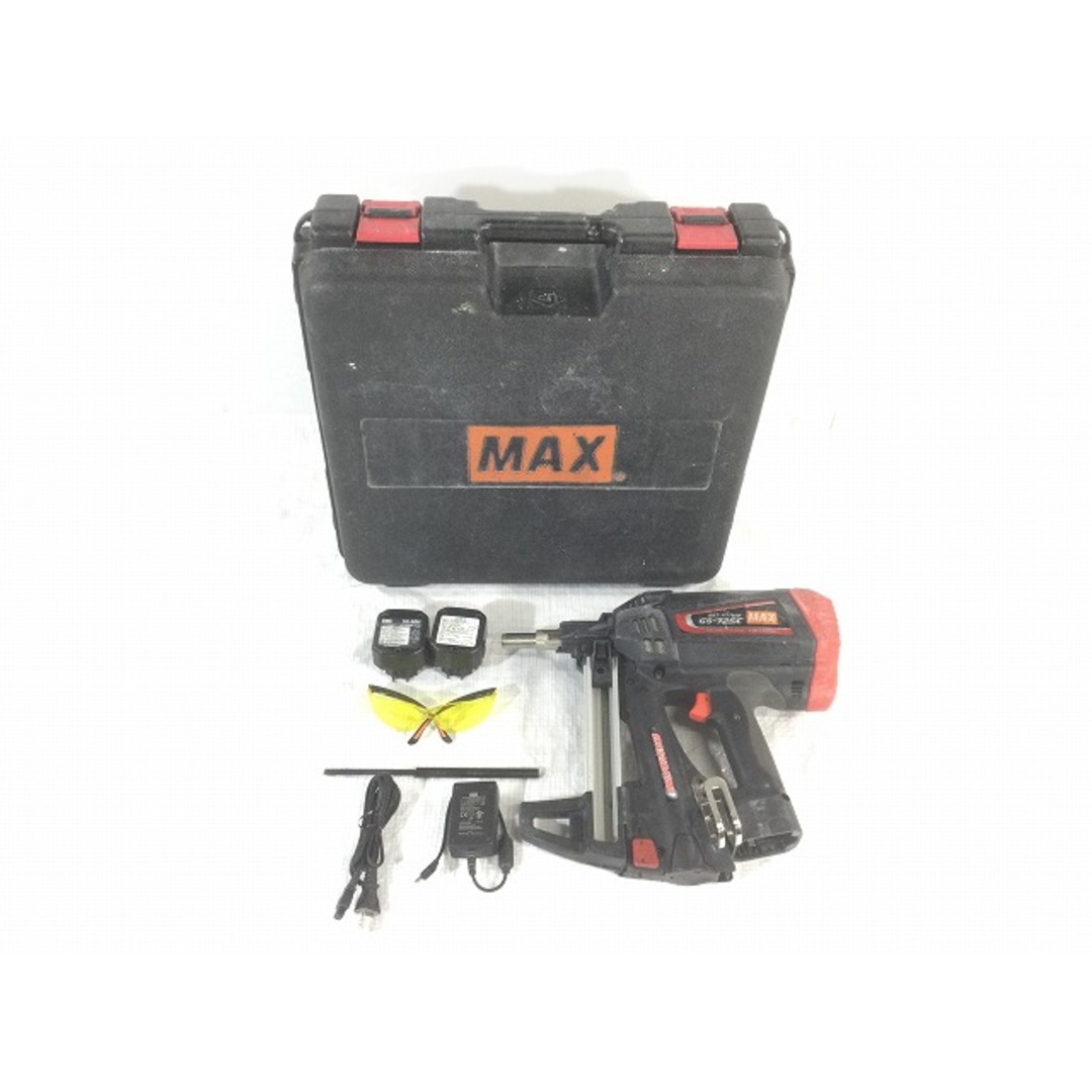 ☆品☆MAX マックス ガスネイラ GS-725C バッテリー2個(6V 1.5Ah) 充電器 ケース付 ガス銃 鋲打ち機 79292