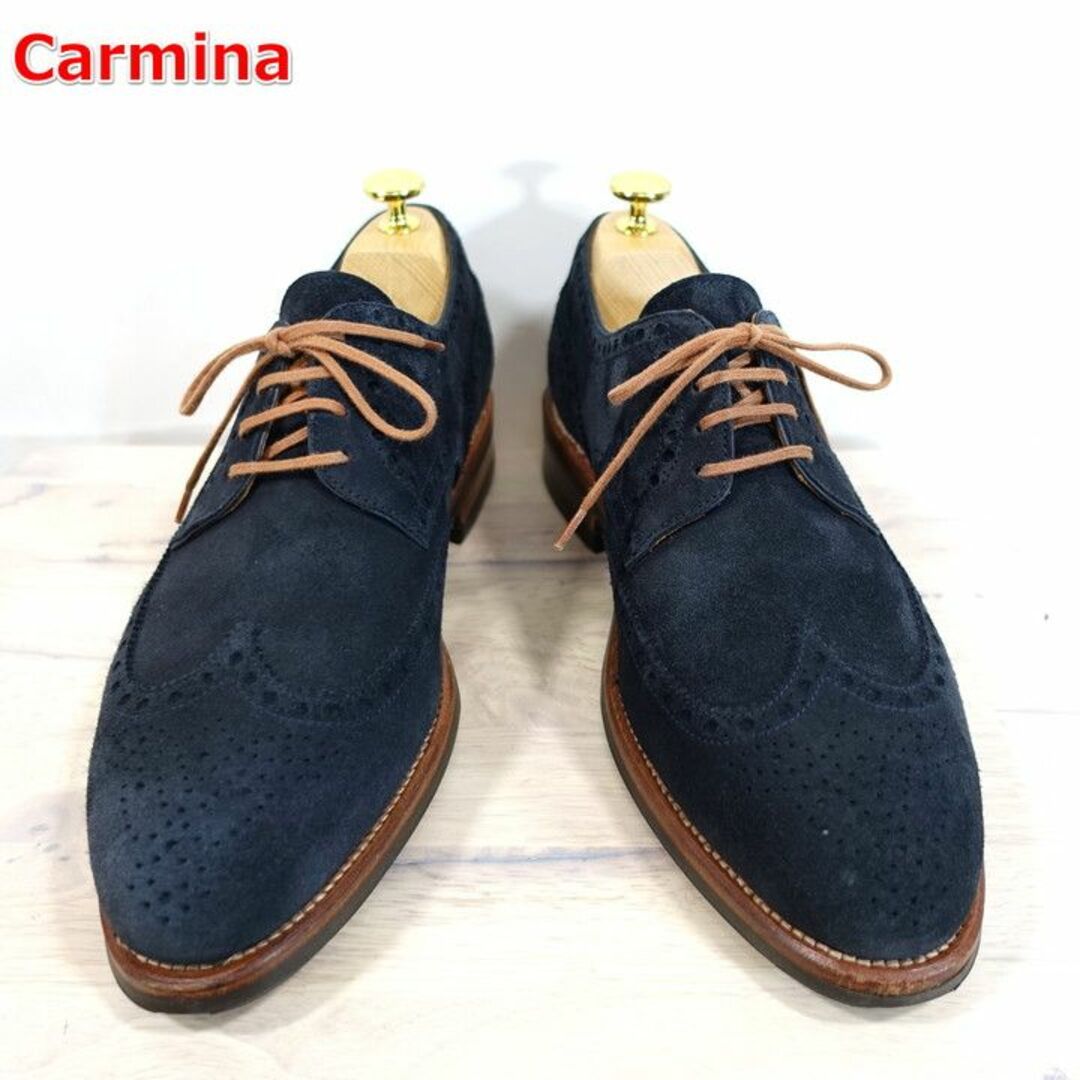 【良品】カルミナ　スエードフルブローグシューズ　Carmina