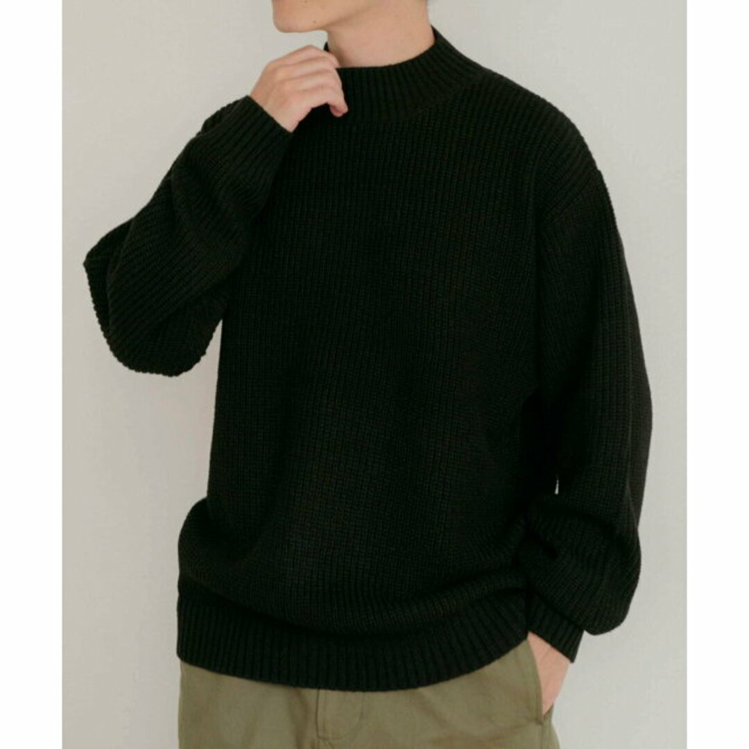 URBAN RESEARCH ITEMS(アーバンリサーチアイテムズ)の【BLK】マシンウォッシャブル 片畦モックネックニット メンズのトップス(ニット/セーター)の商品写真