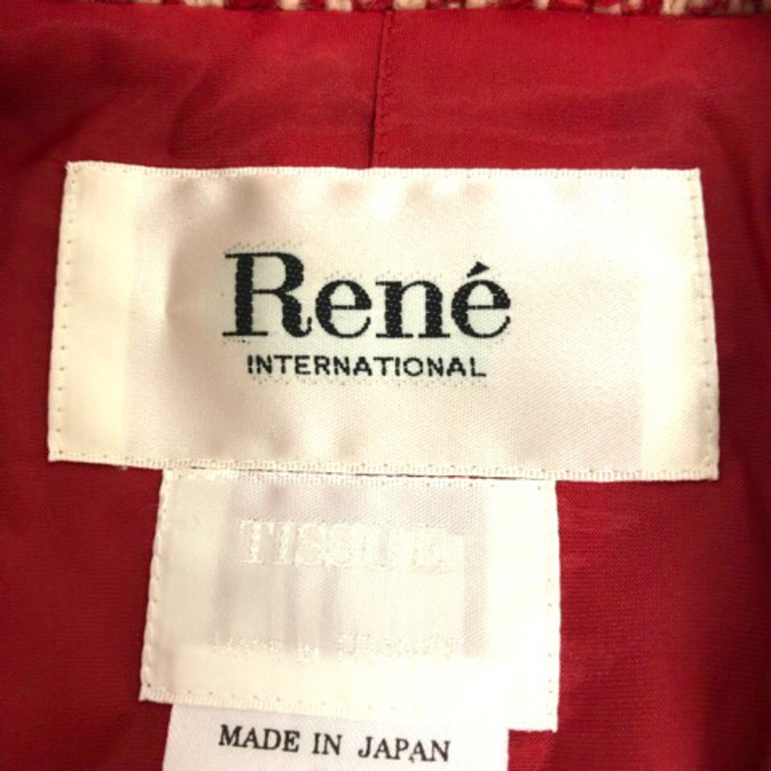 René(ルネ)のルネ スカートスーツ セットアップ ウール ツイード 長袖 ひざ丈 36 赤 白 レディースのフォーマル/ドレス(スーツ)の商品写真