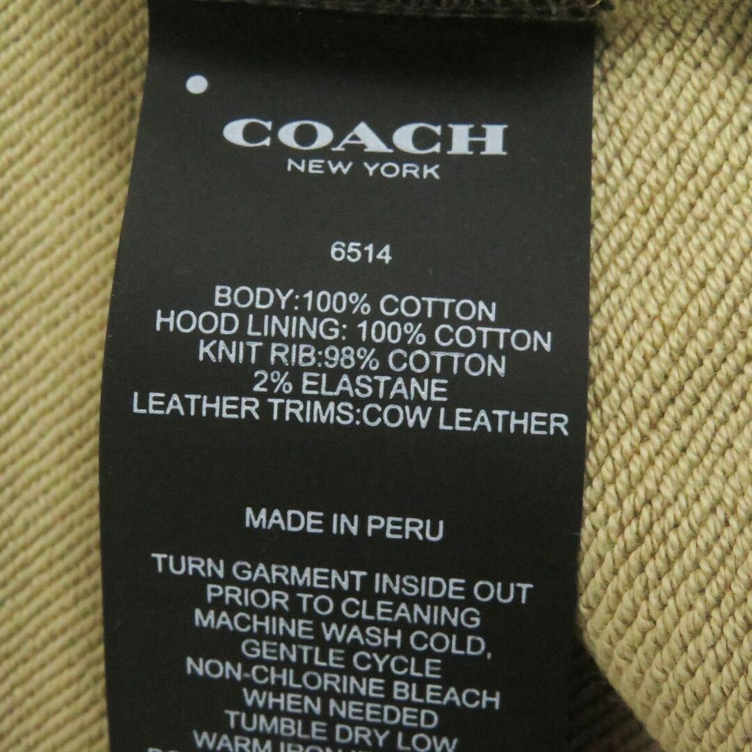 COACH コーチ フーディー レザーエルボーパッチ 黒