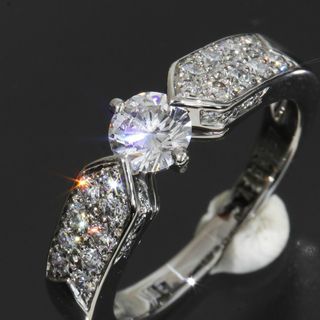 ショーメ(CHAUMET)のショーメ プリュム ダイヤ 0.34ct VVS2 リング 9号 pt950 鑑(リング(指輪))