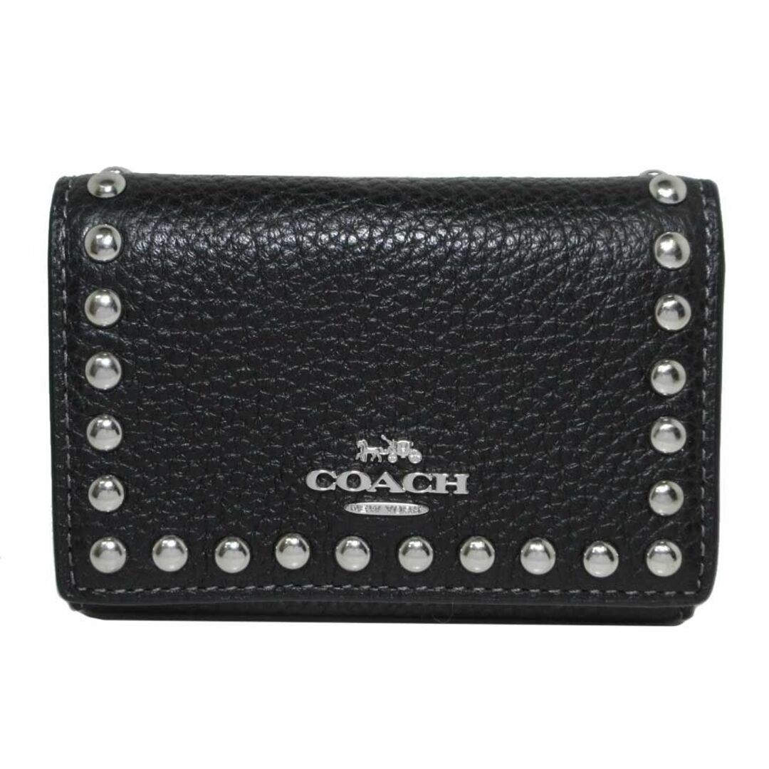 【新品】コーチ 財布 三つ折り財布 COACH スタッズ マイクロ ウォレット リベット ミニ財布 CM247 アウトレット レディース