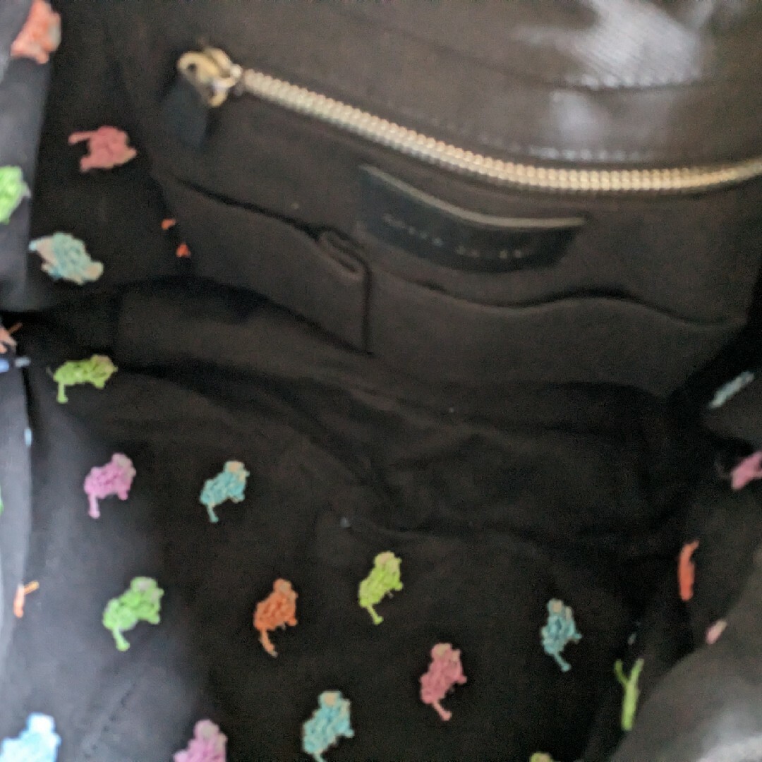 ポロ ラルフローレン　黒色　マルチカラー　刺繍　トートバッグ　ハンドバッグ