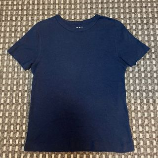 スリードッツ(three dots)の美品　three dots ティーシャツ　Sサイズ　ネイビー(Tシャツ/カットソー(半袖/袖なし))