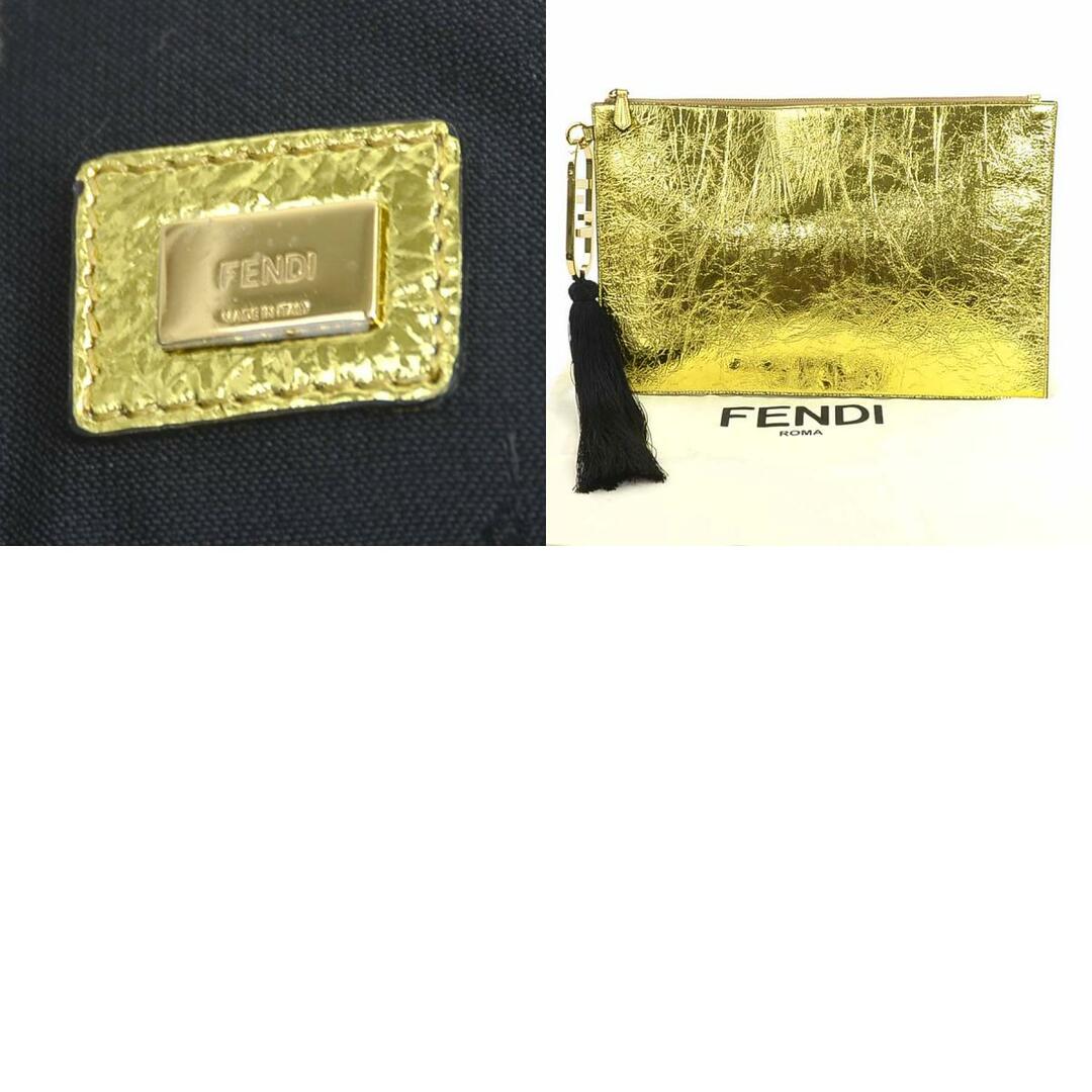 フェンディ FENDI クラッチバッグ レザー/メタル ゴールド/ブラック ユニセックス 送料無料 e57132g 9