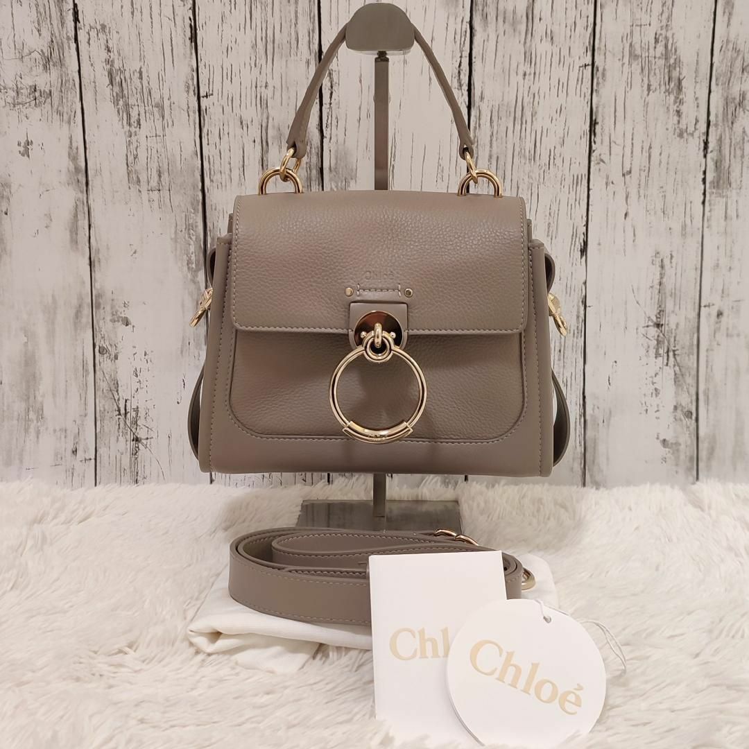 新品 クロエ Chloe ハンドバッグ テス グレージュ