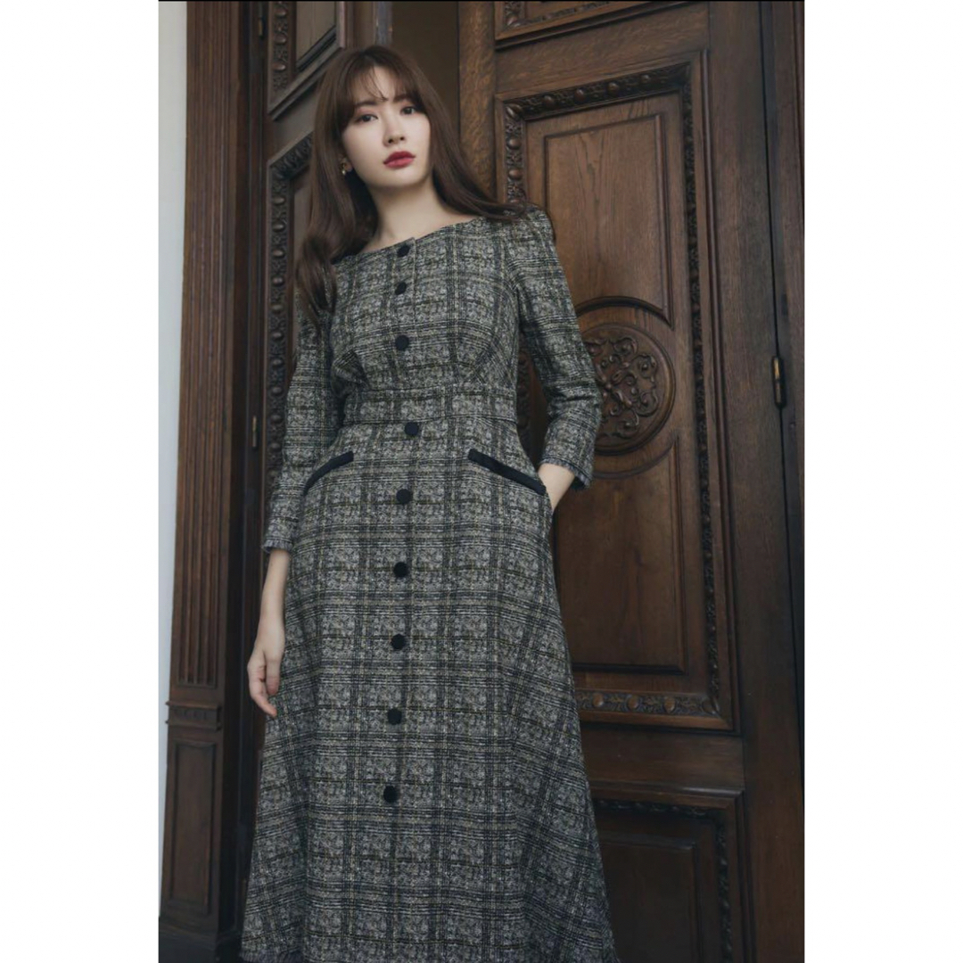 Herlipto Classic Tweed Midi Dress-