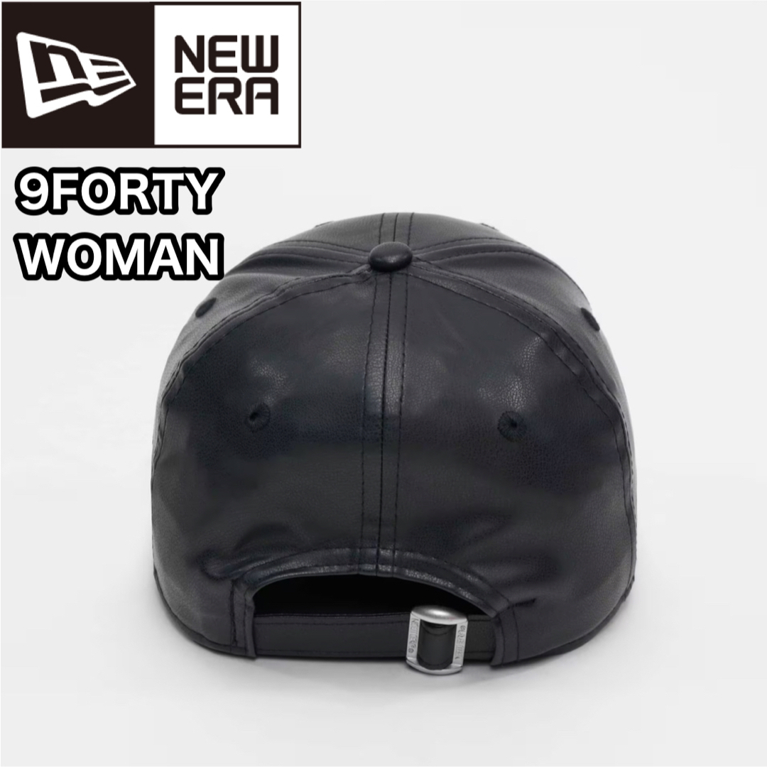 NEW ERA(ニューエラー)のニューエラ 9Forty NY キャップ 帽子 ヤンキース レザー  ブラック レディースの帽子(キャップ)の商品写真