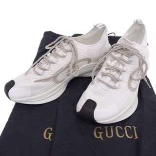 グッチ(Gucci)の【本物保証】 布袋付 超美品 グッチ GUCCI インターロッキングG ラン ロゴ 靴 テクニカルニット ホワイト 6 680902 USM10 8475 メンズ 希少(スニーカー)