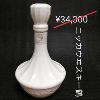 ニッカウイスキー(ニッカウヰスキー)の古酒◆ニッカウヰスキー●鶴♥未開栓♦陶器(白)■前期ボトル(推定2016年製造)(ウイスキー)