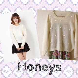 ハニーズ(HONEYS)の値下♪超美品♡お花モチーフガーリーニット(ニット/セーター)