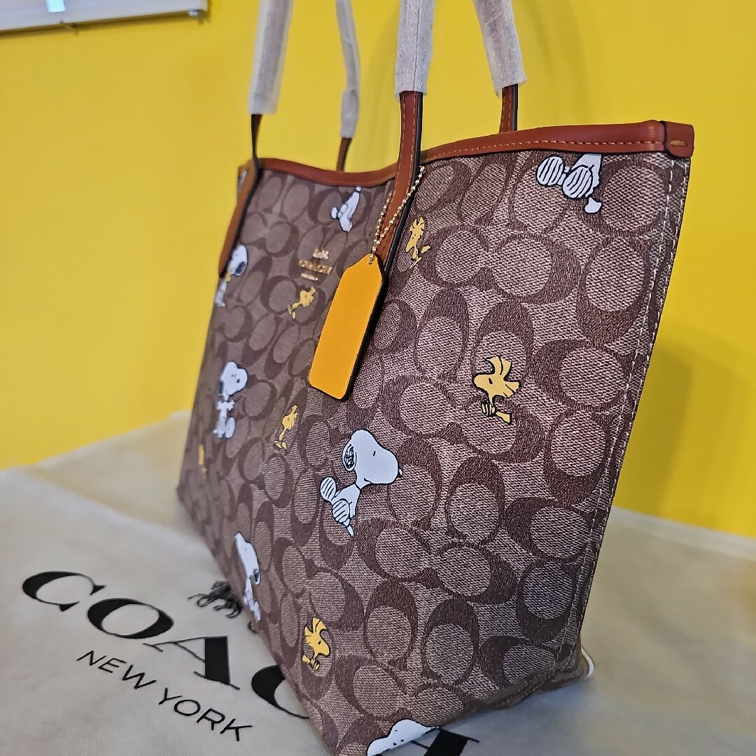 コーチ スヌーピー トートバッグ COACH 新作 ウッドストック 大人気 新品