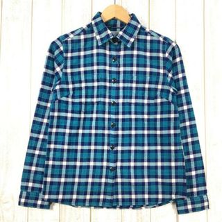 ザノースフェイス(THE NORTH FACE)のWOMENs M  ノースフェイス クイックドライ コットン シャツ QD COTTON SHIRT フランネルシャツ ネルシャツ ロングスリーブ NORTH FACE NTW26054 ブルー系(その他)