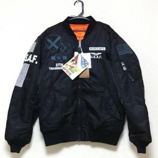 アヴィレックス(AVIREX)のアヴィレックス MA-1 CUSTOM GRAPHIC【ブラック★希少2XL】(フライトジャケット)