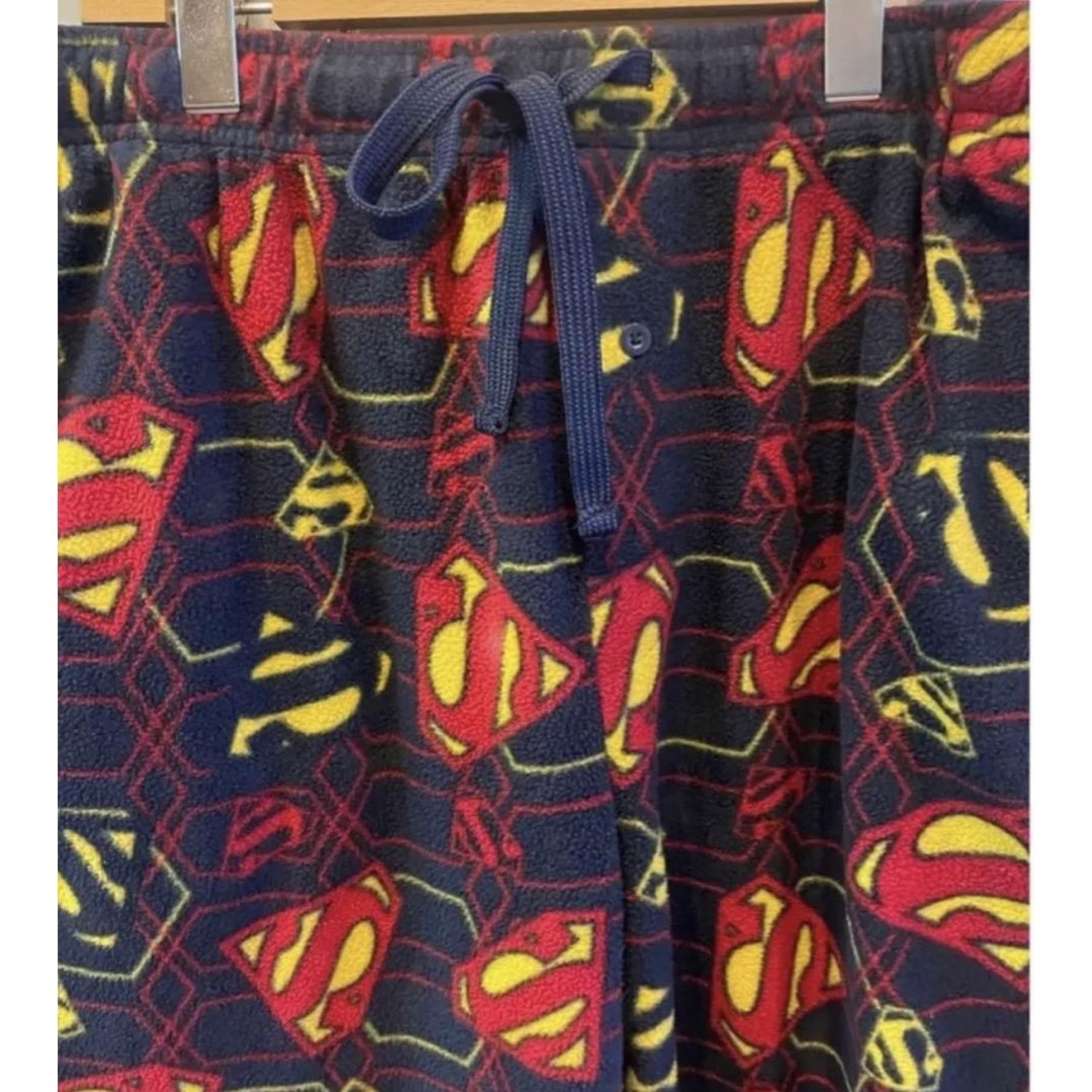 【超人気】　一点物　フリースパンツ　パジャマパンツ　スーパーマン　カラフル