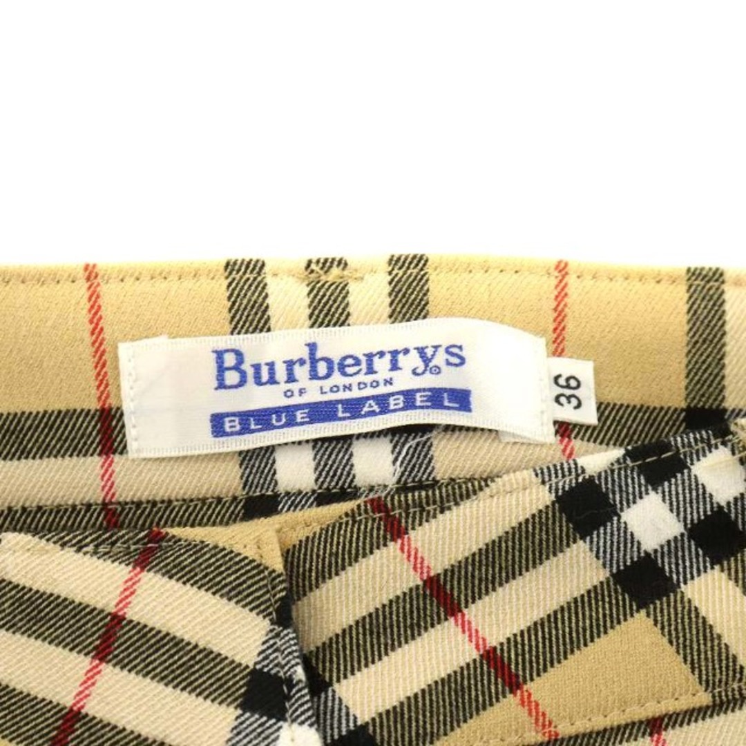 BURBERRY BLUE LABEL(バーバリーブルーレーベル)のバーバリーブルーレーベル パンツ ジッパーフライ 36 S 茶 黒 赤 レディースのパンツ(その他)の商品写真