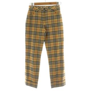 バーバリーブルーレーベル(BURBERRY BLUE LABEL)のバーバリーブルーレーベル パンツ ジッパーフライ 36 S 茶 黒 赤(その他)