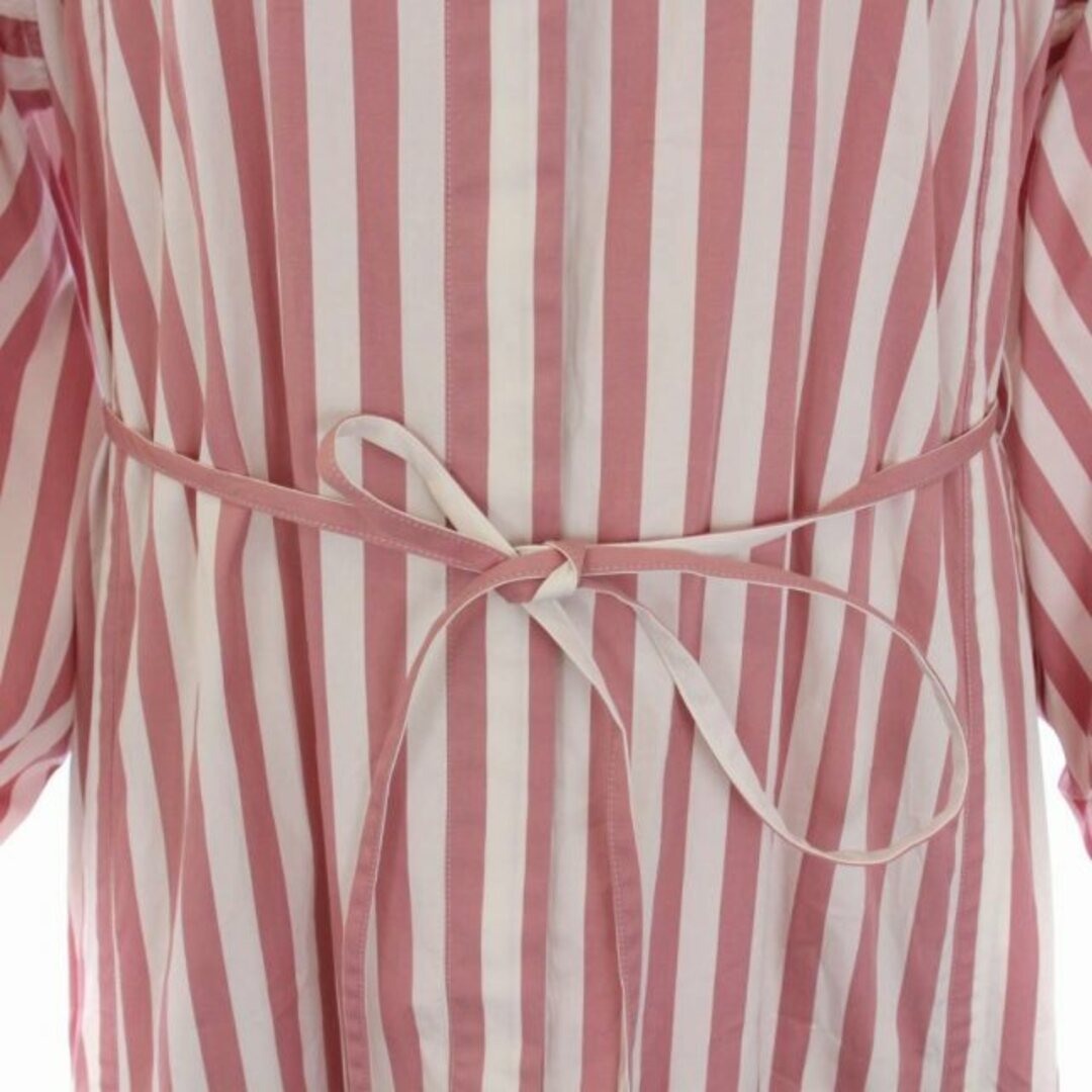 Jil Sander(ジルサンダー)のジルサンダー ガーメントダイ ストライプ コットンシャツドレス XS ピンク 白 レディースのワンピース(ロングワンピース/マキシワンピース)の商品写真