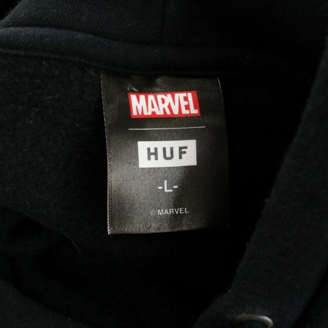 HUF(ハフ)のHUF Spider-Man パーカー プルオーバー プリント 長袖 L 黒 メンズのトップス(パーカー)の商品写真