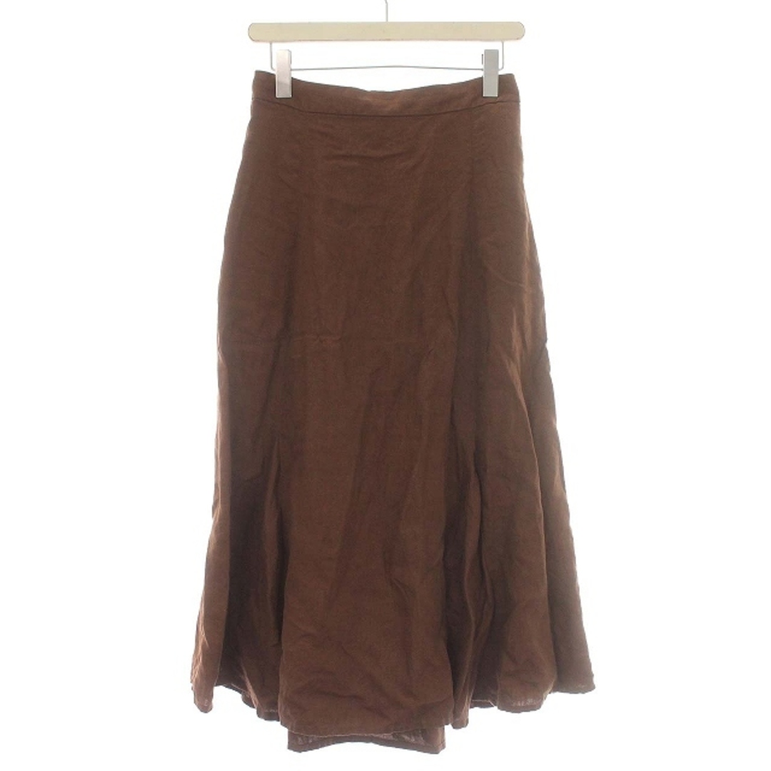 coen(コーエン)のコーエン coen リネン スカート ロング フレア 麻 L 茶 ブラウン レディースのスカート(ロングスカート)の商品写真