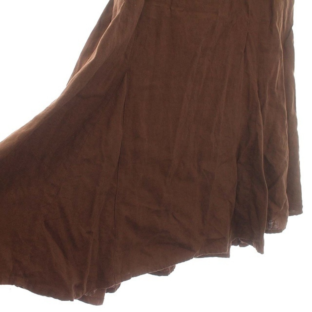 coen(コーエン)のコーエン coen リネン スカート ロング フレア 麻 L 茶 ブラウン レディースのスカート(ロングスカート)の商品写真