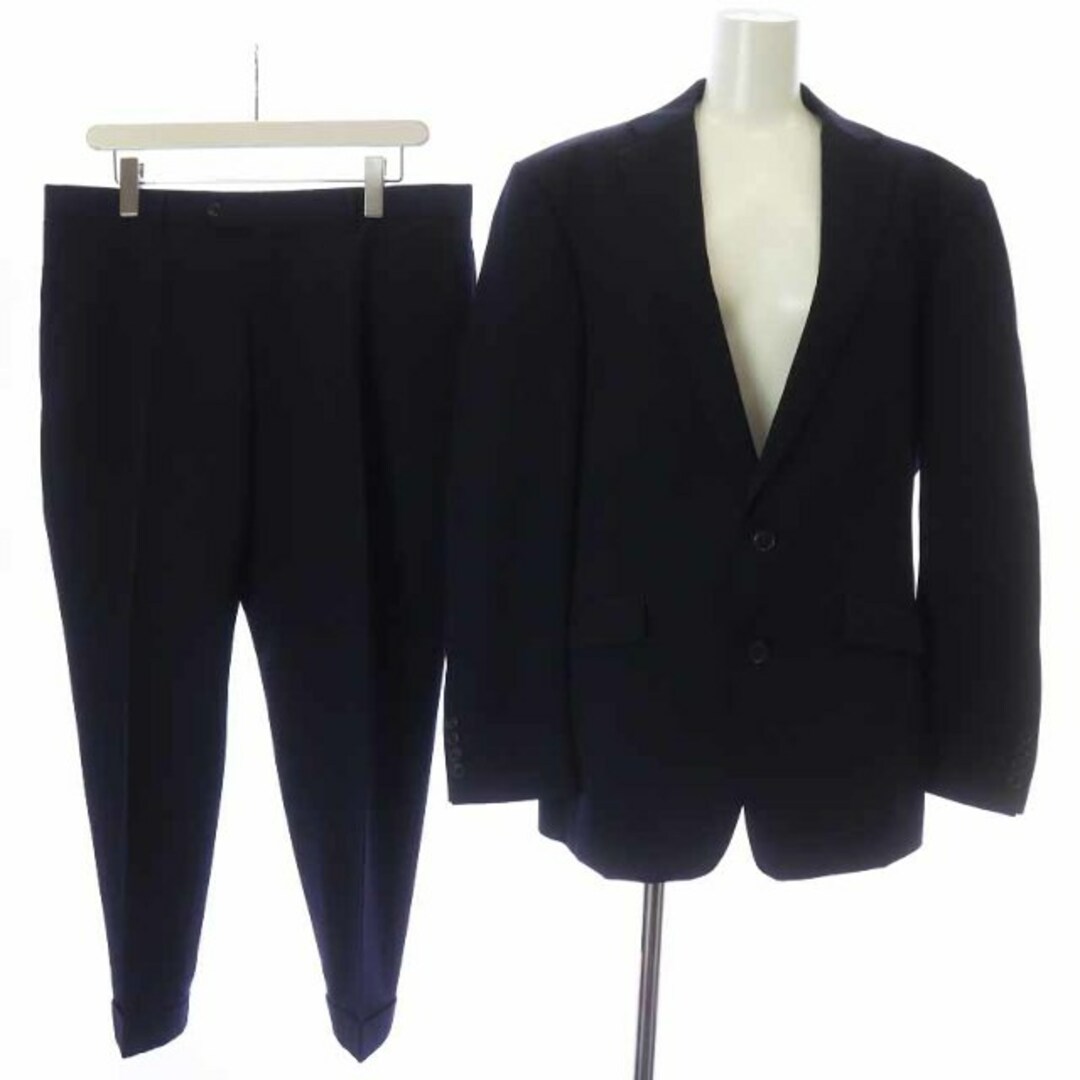 スーツセレクト 2釦シングルスーツ 0タック ジャケット パンツ AB6 L 紺