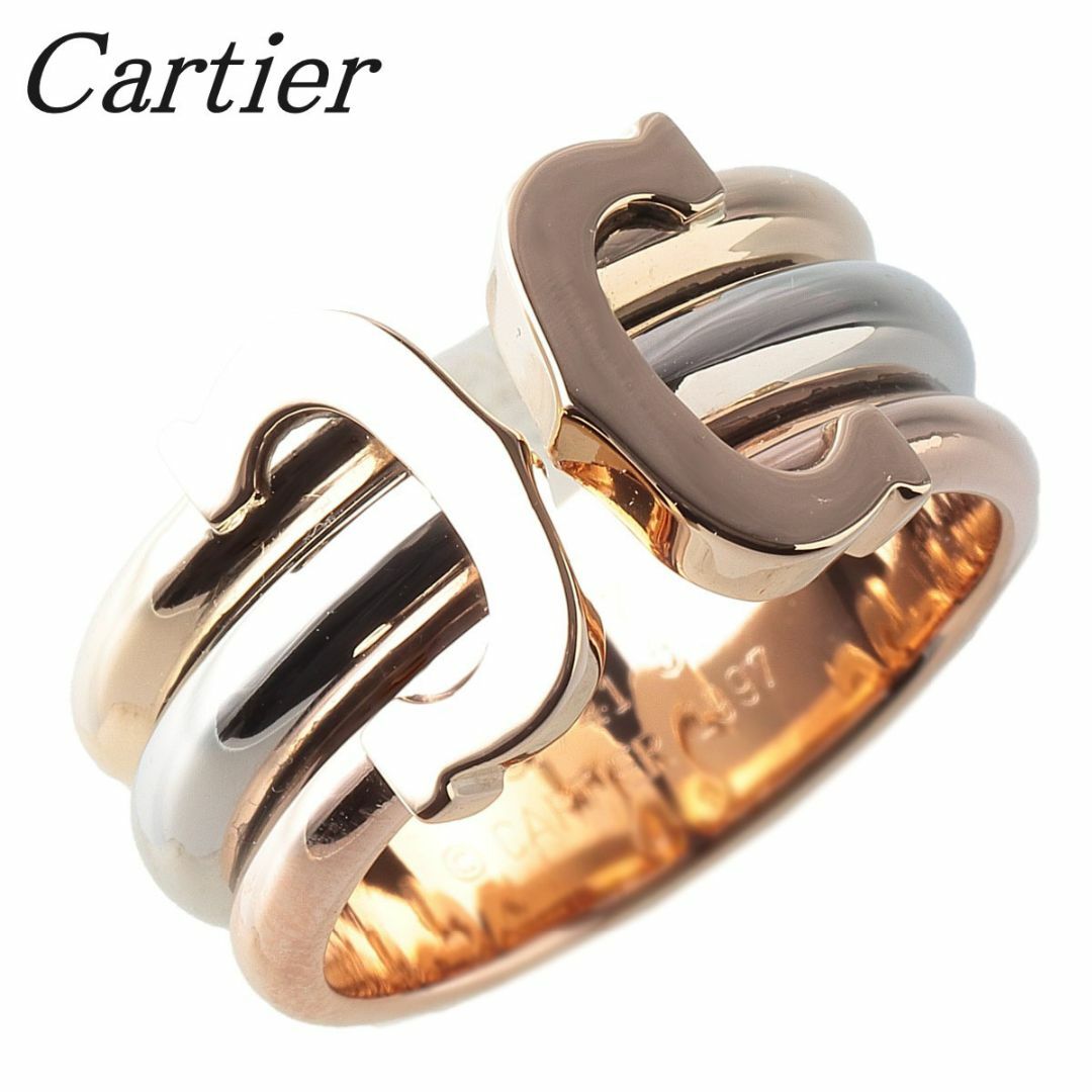 カルティエ 2C リング LM スリーカラー #53 750WG/YG/PG Cartier【14192】