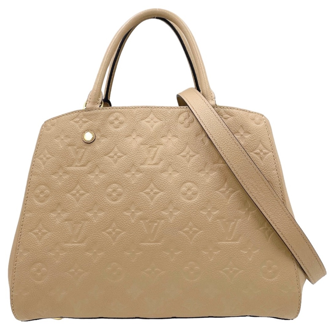 LOUIS VUITTON ルイヴィトン 2WAY モノグラムアンプラント モンテーニュMM ショルダーバッグ ハンドバッグ ベージュ かばん 鞄 M41152    デュンヌ ゴールド金具 レディース【品】