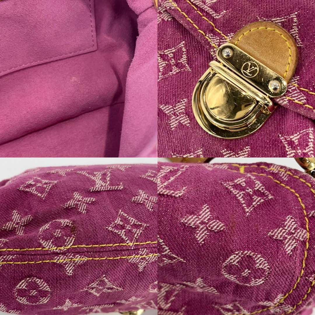 LOUIS VUITTON - LOUIS VUITTON ルイヴィトン ハンドバッグ モノグラム ... LOUIS VUITTON ルイヴィトン ハンドバッグ モノグラムデニム ミニプリーティ ミニバッグ 小さめ 鞄 かばん M95216 ピンク ゴールド金具 レディース【品】