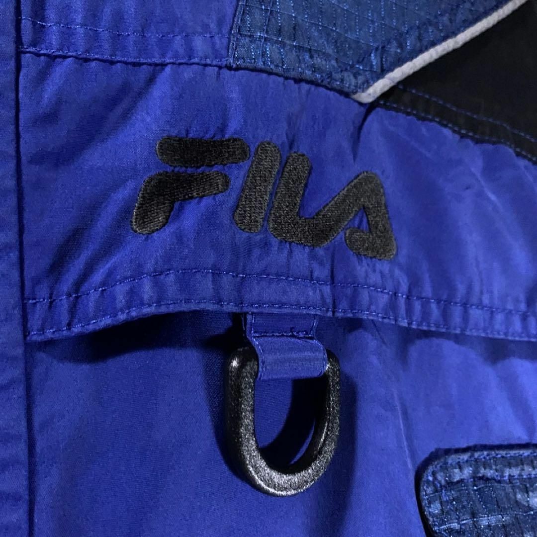 90s 00s FILA 中綿 サーモア テック ナイロン ブルゾン 青 黒 6