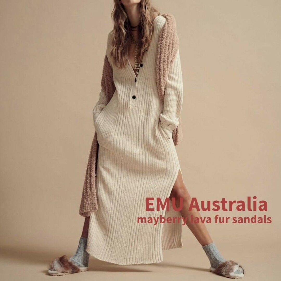 EMU Australia エミュー Mayberry Lava ファーサンダル