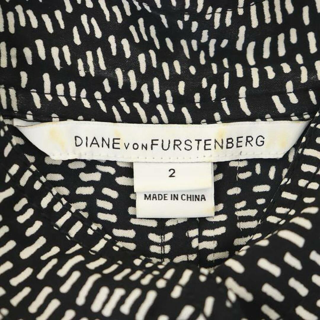 DIANE von FURSTENBERG(ダイアンフォンファステンバーグ)のダイアンフォンファステンバーグ 総柄 シルク シャツ ワンピース 膝丈 半袖 レディースのワンピース(ひざ丈ワンピース)の商品写真