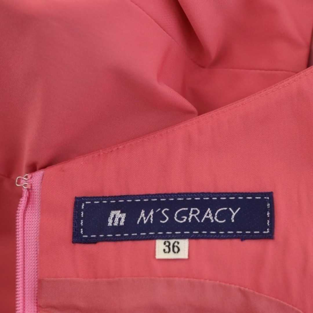 M'S GRACY(エムズグレイシー)のエムズグレイシー ノースリーブワンピース 膝丈 リボン 36 ピンク レディースのワンピース(ひざ丈ワンピース)の商品写真