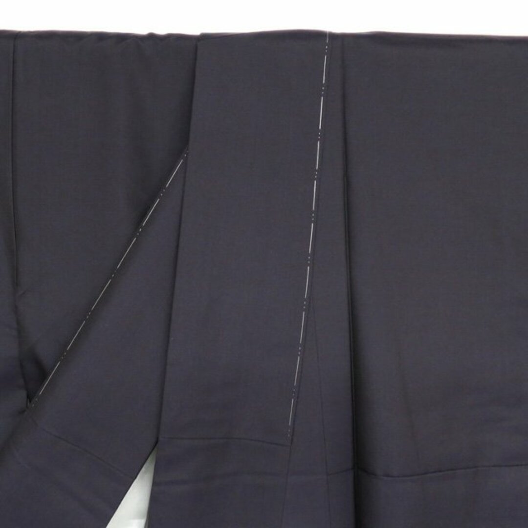 大島紬 着物 未使用 正絹 袷 セミフォーマル 紫黒色 多色 身丈163.5cm 裄63cm L きもの北條 A940-8 レディースの水着/浴衣(着物)の商品写真
