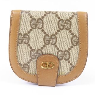 グッチ(Gucci)の極美品 GUCCI グッチ 小銭入れ GG柄 オールド ヴィンテージ コインケース PVC/レザー ベージュ レディース【中古】(コインケース)