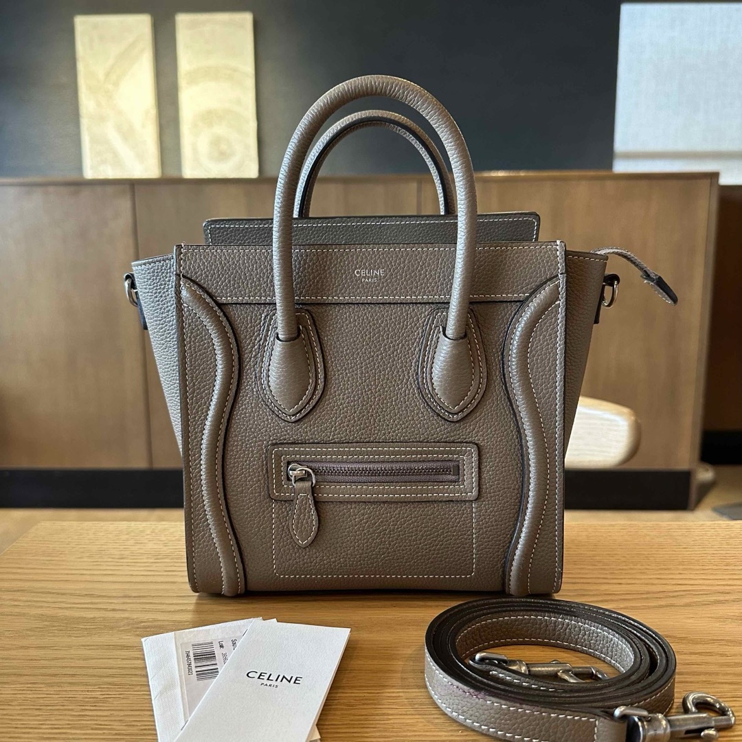 CELINE ラゲージ　ナノショッパー　スリ　新ロゴ　ショルダー　ハンドバッグ