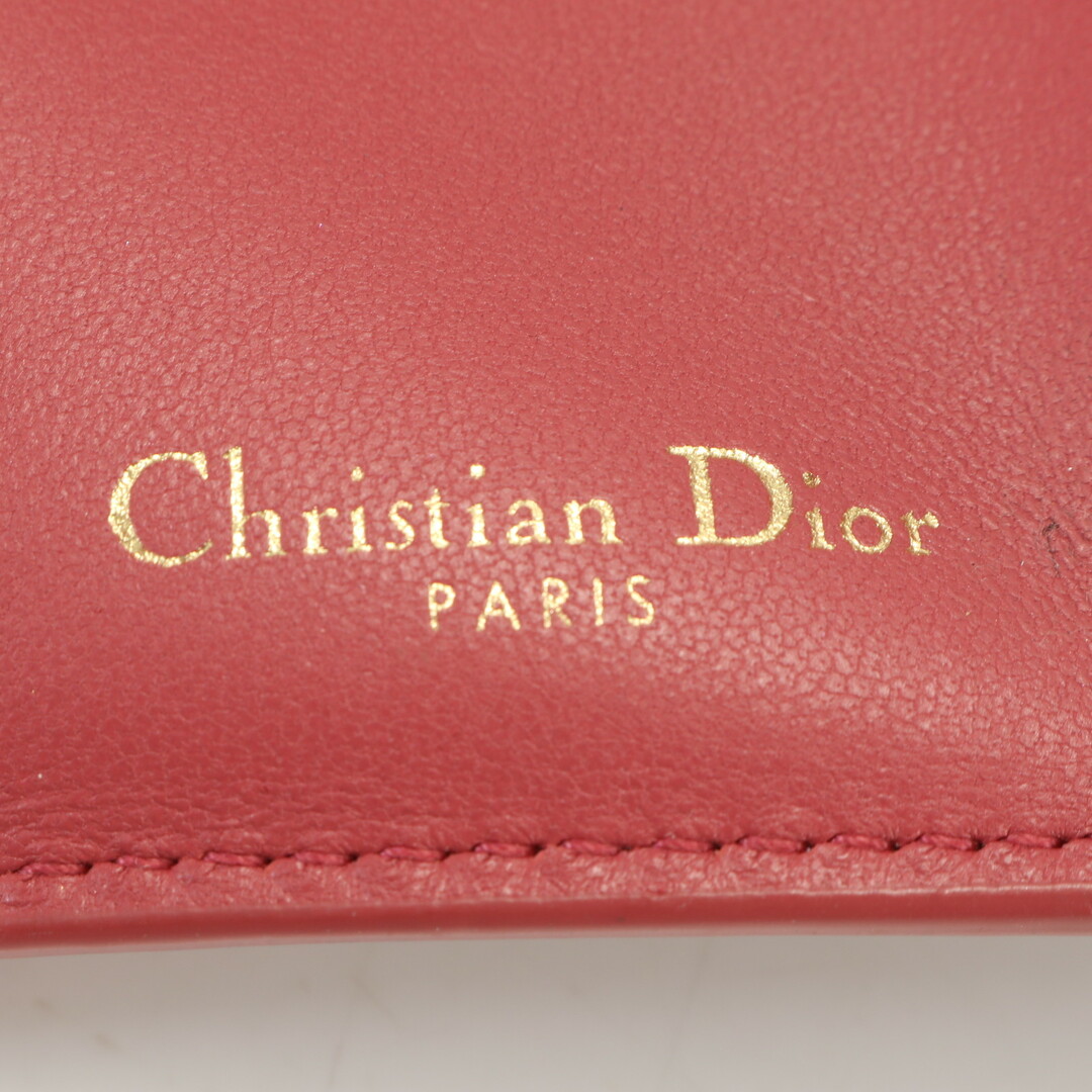 Christian Dior(クリスチャンディオール)の美品 クリスチャンディオール 30 モンテーニュ レザー 三つ折り 財布 コンパクト ウォレット ピンク 高級 レディース TJE 1026-M43 レディースのファッション小物(財布)の商品写真