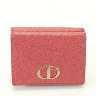 クリスチャンディオール(Christian Dior)の美品 クリスチャンディオール 30 モンテーニュ レザー 三つ折り 財布 コンパクト ウォレット ピンク 高級 レディース TJE 1026-M43(財布)