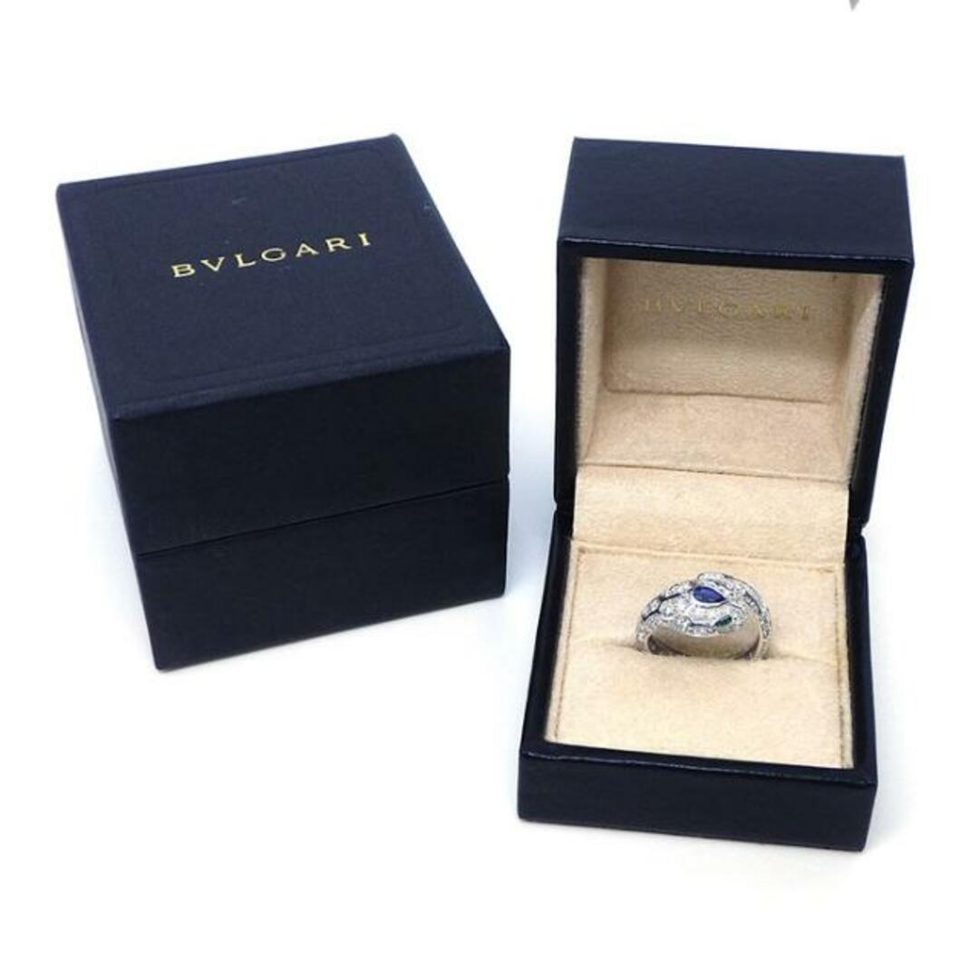 BVLGARI(ブルガリ)のブルガリ BVLGARI リング セルペンティ 355348 スネークモチーフ 1ポイント ペアシェイプ サファイア 0.58ct 2ポイント ペアシェイプ エメラルド 0.09ct パヴェ ダイヤモンド 1.39ct K18WG 19.5号 / #60 【中古】 レディースのアクセサリー(リング(指輪))の商品写真