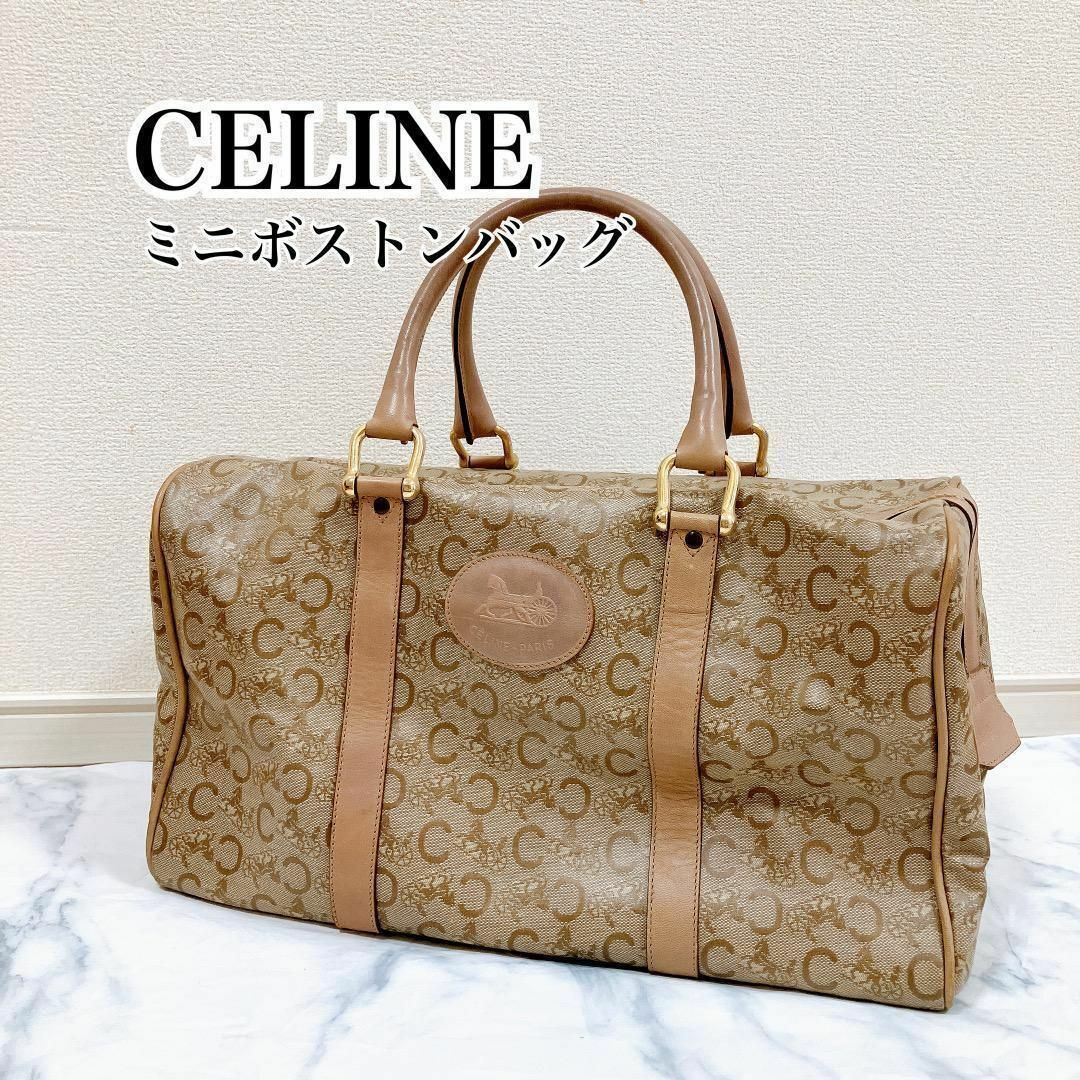 CELINE セリーヌ ミニボストンバッグ 馬車マカダム Cマカダム