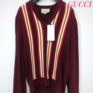 グッチ(Gucci)の美品　GUCCI　コットンリネンケーブルニット　2020SS　ジャガード　Ｍ(ニット/セーター)