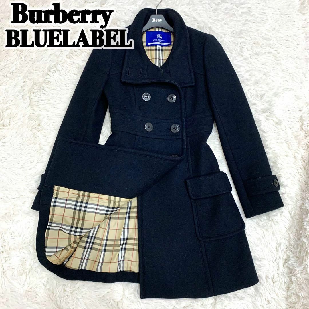 極美品✨Burberry ロングコート ノバチェック ウール ダブルボタン-