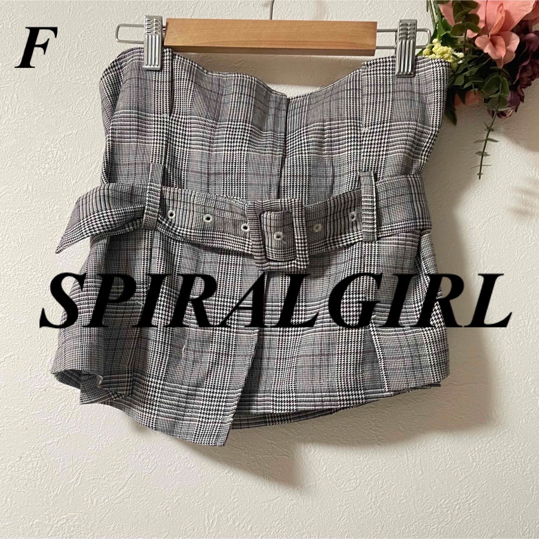 SPIRAL GIRL(スパイラルガール)のSPIRALGIRL スパイラルガール チェック柄ビスチェ レディースのトップス(ベアトップ/チューブトップ)の商品写真