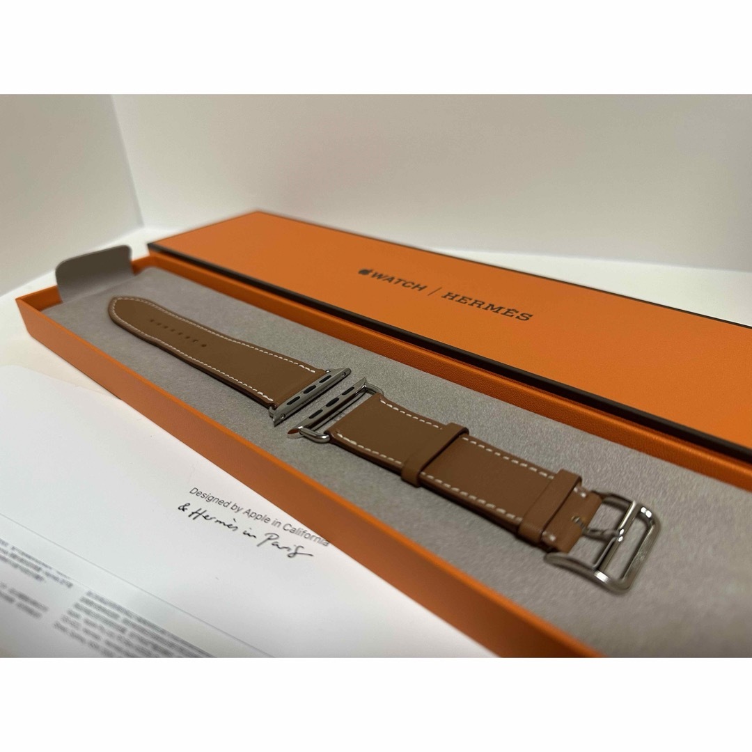 apple watch専用 hermes レザーストラップ 45mm対応ゴールド