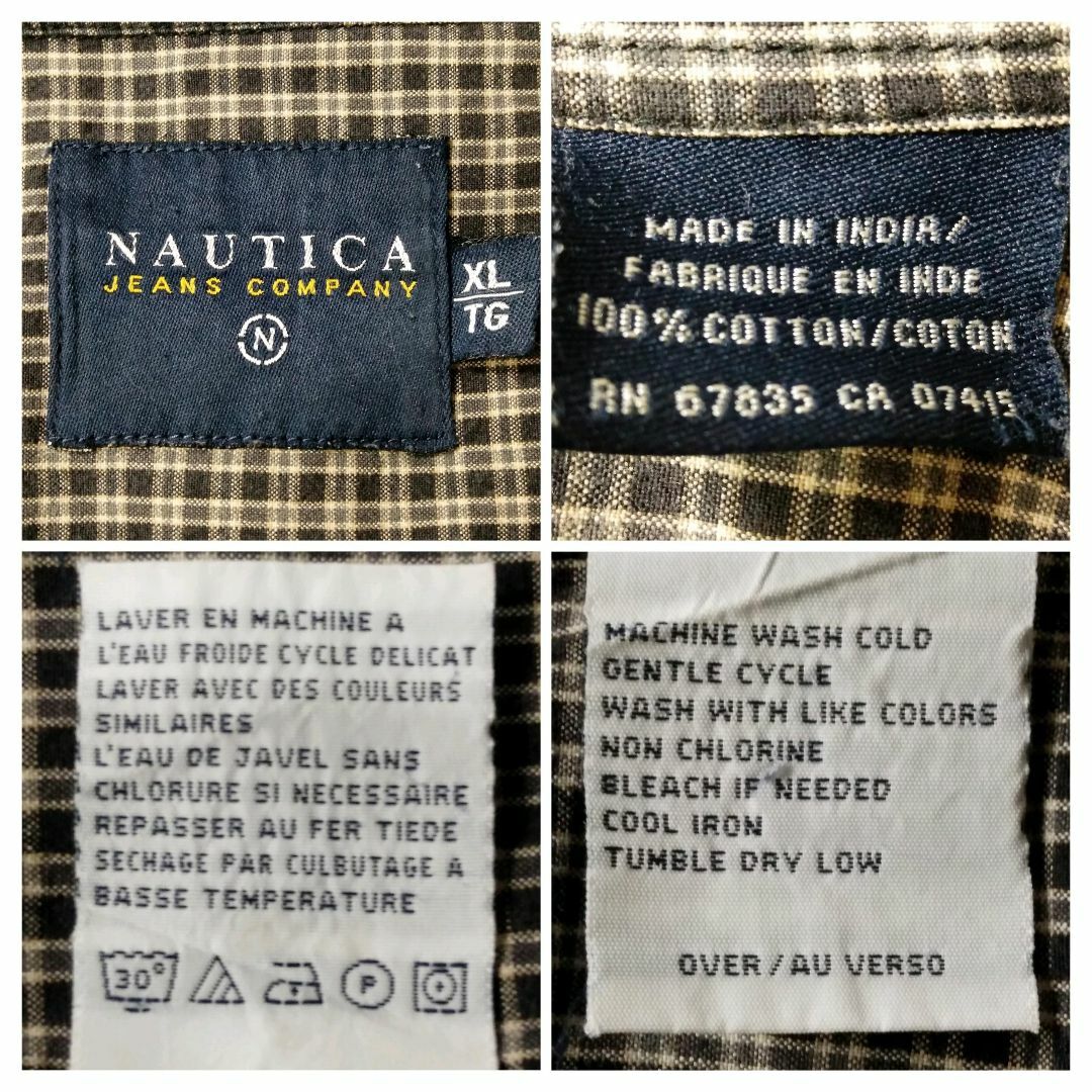 NAUTICA(ノーティカ)のビンテージ US輸入 NAUTICA JEANS 長袖シャツ チェック柄 2XL メンズのトップス(シャツ)の商品写真