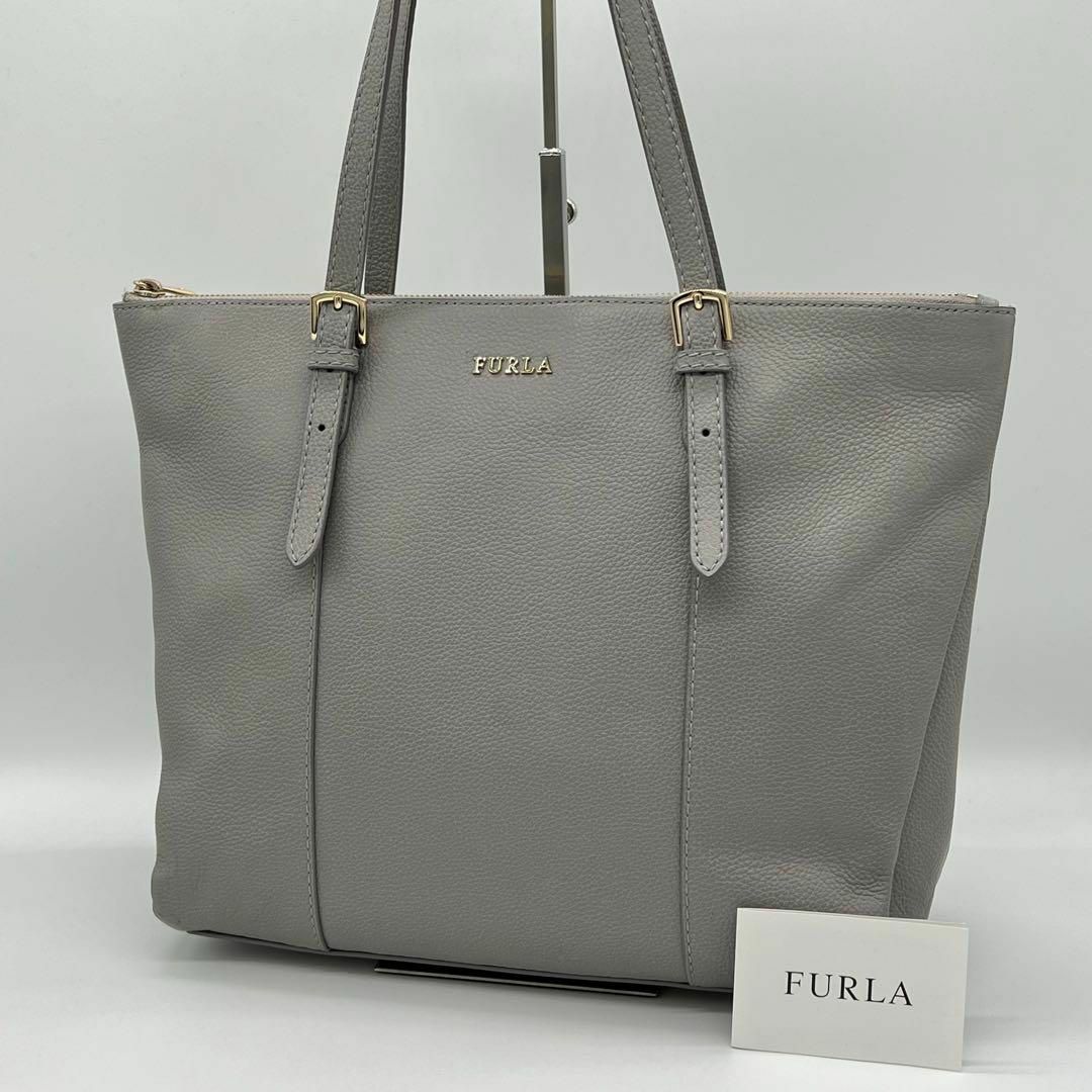 美品✨️FURLA FLORENCE ハンドバッグ トートバッグ グレー-