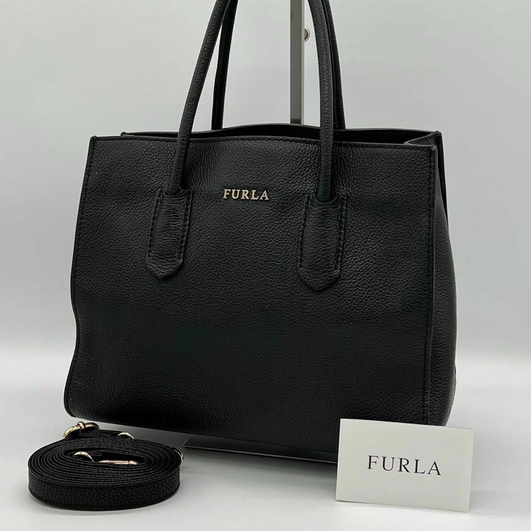 ✨️美品✨️FURLA AMINA ハンドバッグ 2way トート ブラック